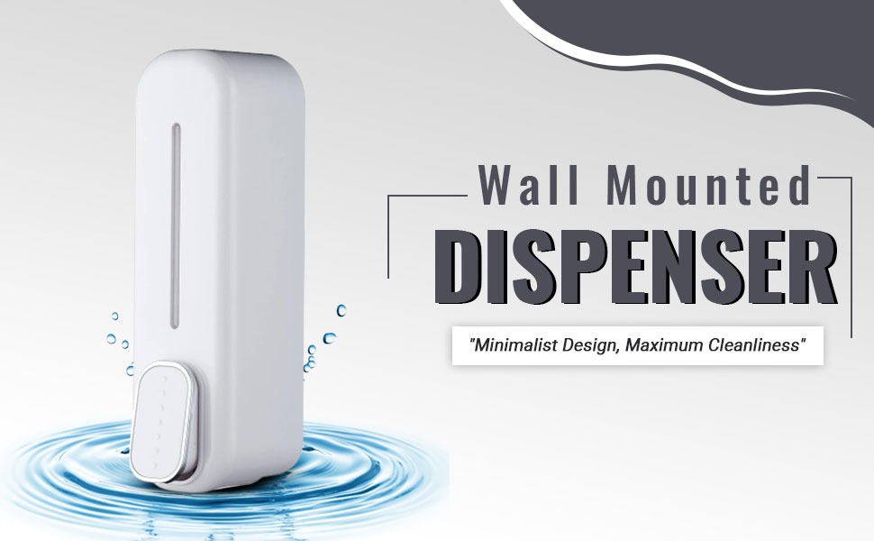 Series A white wall mounted soap dispenser for bathrooms and kitchens