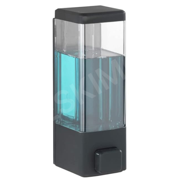 A single, clean product shot of the Eskimo Series-Z black wall-mounted soap dispenser.